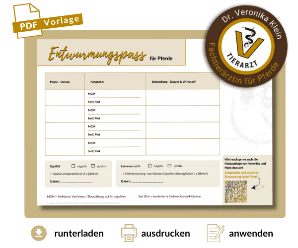 Entwurmungspass für Pferde - PDF Vorlage